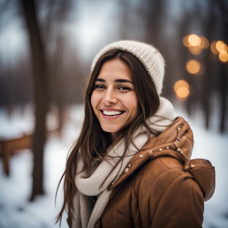 mujer sonriendo frente a la cama al salir del dentista en arganda